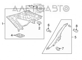 Capacul arcului drept superior Lexus RX350 RX450h 10-15 bej, zgârieturi, plastic decolorat.