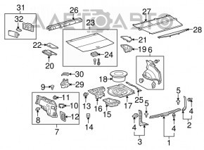 Capacul portbagajului Lexus RX350 RX450h 10-15 bej.