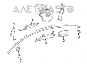 Airbag-ul de siguranță în volanul șoferului pentru Lexus RX350 RX450h 13-15, negru, restilizat.