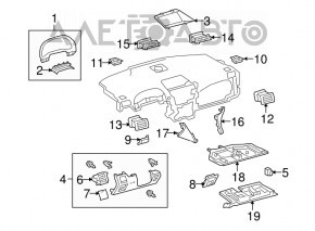 Накладка колени водителя с подстаканником Lexus RX350 RX450 10-15 беж