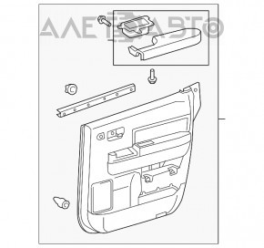 Capacul usii, cartela din spate, stanga, Toyota Sequoia 08-16.