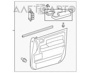 Обшивка двери карточка передняя правая Toyota Sequoia 08-16 черн+серый, JBL, царапины