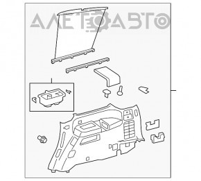 Обшивка арки правая Toyota Sequoia 08-16 черн+серая, царапины