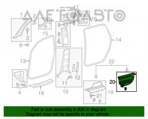 Накладка порога задняя левая задняя Toyota Sequoia 08-16 черн, слом креп, без заглушек, царапины