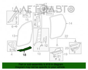 Capacul pragului din față stânga Toyota Sequoia 08-16 negru.