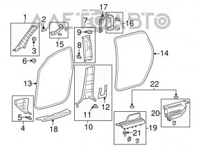 Накладка порога передняя левая Toyota Sequoia 08-16 черная, потёрта, сломана направляющая