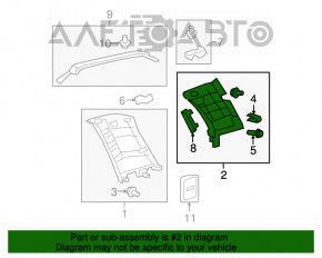 Capacul stâlpului din spate, rândul 3, stânga, Toyota Sequoia 08-16, negru.