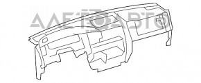 Torpedo fără airbag pentru panoul frontal Toyota Sequoia 08-16, negru.