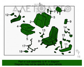 Scaun pasager Toyota Sequoia 08-16 fără airbag, material textil, piele bej, fără încălzire, uzat.