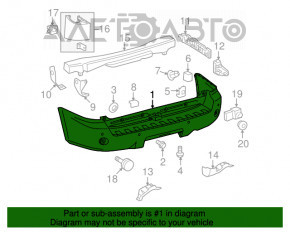 Bara spate goală Toyota Sequoia 08-16 nouă OEM originală