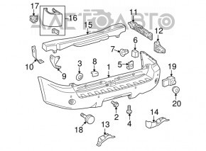 Suportul pentru bara spate dreapta exterior Toyota Sequoia 08-16, nou, original OEM.