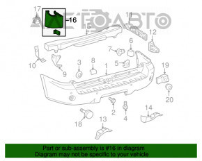 Colțul din spate al bara de protecție stânga Toyota Sequoia 08-16 nou OEM original