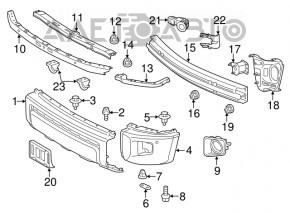 Grila amplificatorului de bara fata dreapta Toyota Sequoia 08-16 noua originala OEM