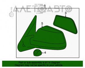 Oglindă laterală dreapta Toyota Sequoia 08-16, 3 pini, argintie