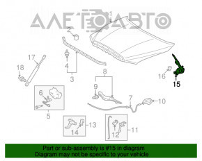 Bucla capotei stânga pentru Toyota Sequoia 08-16, nouă, originală OEM.