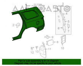 Aripa spate stânga Toyota Sequoia 08-16.