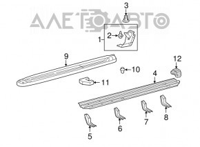 Порог подножка правый Toyota Sequoia 08-16