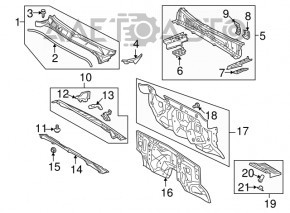 Garnitura stergator parbriz stanga Toyota Sequoia 08-16