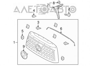 Suport grilaj radiator stânga Toyota Sequoia 08-16 nou OEM original