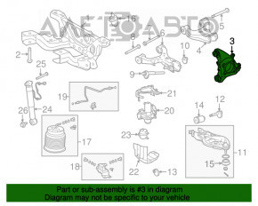 Цапфа задняя левая Toyota Sequoia 08-16 с кожухом