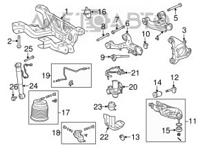 Цапфа задняя левая Toyota Sequoia 08-16 с кожухом