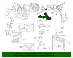 Maneta inferioară spate stânga Toyota Sequoia 08-16 are silentblocurile rupte.