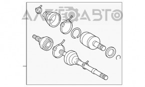 Привод полуось задняя левая Toyota Sequoia 08-16 с цапфой и ступицой гнутая цапфа