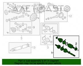 Ax cu roți spate stânga Toyota Sequoia 08-16