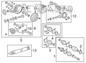 Ax cu roți spate stânga Toyota Sequoia 08-16