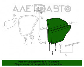 Ușă asamblată spate stânga Toyota Camry v50 12-14 grafit 1G3, mânere, mâner cromat