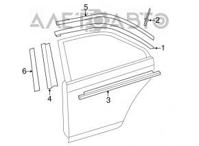Молдинг дверь-стекло центральный задний левый Toyota Camry v50 12-14 usa