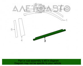 Garnitură ușă-sticlă spate centrală stânga Toyota Camry v50 12-14 SUA nou OEM original