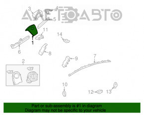 Airbag-ul de siguranță în volanul șoferului Toyota Camry v50 12-14 usa LE, crom util, pirat ruginiu.