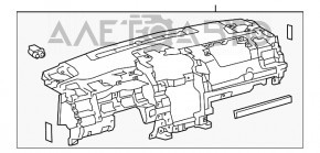 Торпедо передняя панель с AIRBAG Toyota Camry v50 12-14 usa черная, вставки под серое дерево