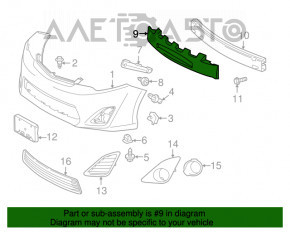 Absorbantul de bara fata pentru Toyota Camry V50 12-14 SUA LE XLE nou TW aftermarket.