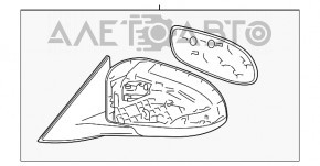 Зеркало боковое левое Toyota Camry v50 12-14 3 пина, синий 1H2