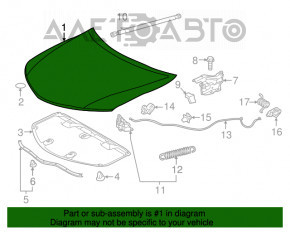 Capota goală Toyota Camry v50 12-14 SUA grafit 1G3, știfturi