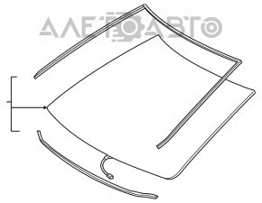 Geamul frontal Toyota Camry v50 12-14 SUA aer pe margine, nisip, lovituri