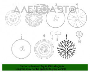 Capac roată R16 5*114.3 Toyota Camry v55 15-17, cu margine pentru vopsire