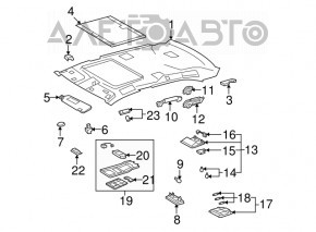 Acoperirea tavanului pentru Lexus LS460 LS600h 07-12 gri, sub trapă.