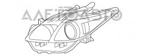 Far stânga față Toyota Prius 30 10-12, gol, halogen, fără polizare.