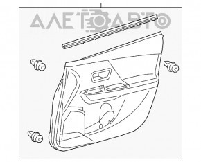 Capacul ușii, cartela frontală stânga Toyota Prius V 12-17, material textil gri, zgârietură.