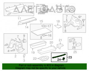 Накладка проема багажника Toyota Prius V 12-17 серая, царапины