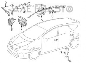 Perna de siguranță airbag, cortina laterală stânga Toyota Prius V 12-14