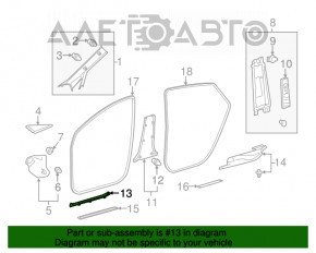 Capacul pragului din față stânga interior Toyota Prius V 12-14 gri.