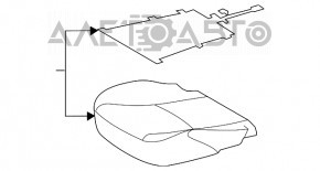 Scaun de pasager Toyota Prius V 12-17 fără airbag, catifea gri închis