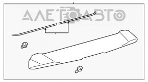 Spoilerul portbagajului Toyota Prius V 12-17 are prinderea ruptă.