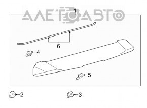 Spoilerul portbagajului Toyota Prius V 12-17 are prinderea ruptă.