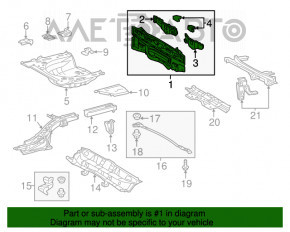 Panoul din spate al Toyota Prius V 12-17 pe caroserie, verde