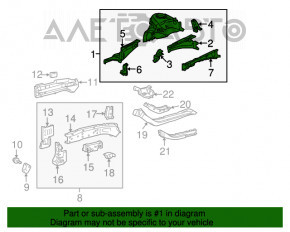 Partea din față stânga Toyota Prius V 12-17 albastră.